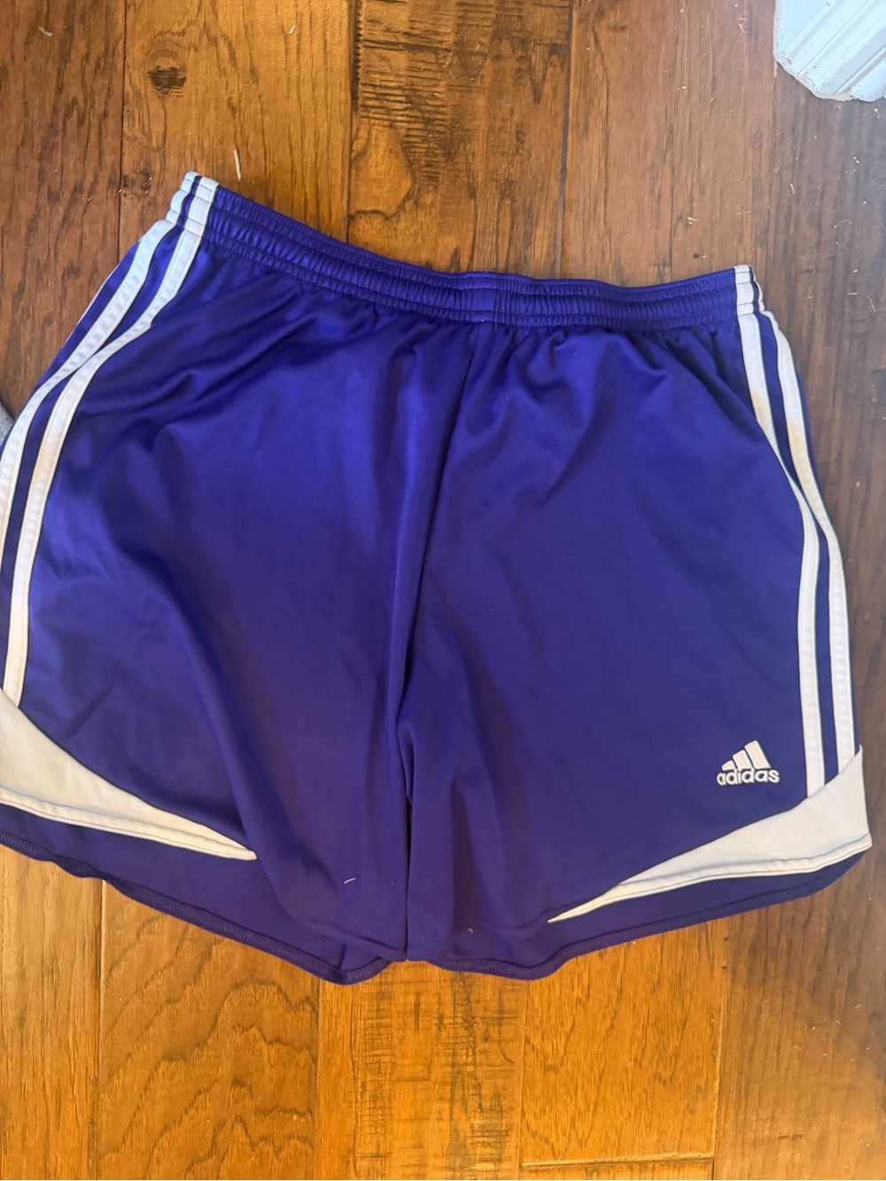 adidas Women’s Purple Athletic Shorts with White Trim